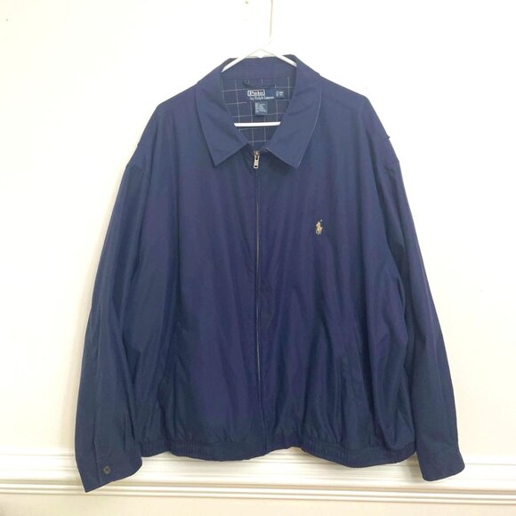 Polo Ralph Lauren Jacket Men's Sz 3XB Navy Blue Tan Pony Classic Big & Tall - Picture 1 of 4